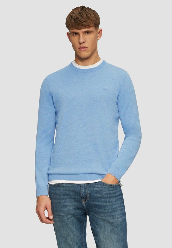 LOGO-STICKEREI - Strickpullover - himmelblau