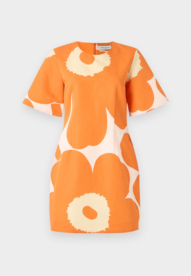 marimekko orange dress Marimekko Migot Unikko Midi Dress In Red - 40% Off
