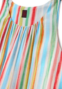 Stefanel LONG SLEEVELESS WITH STRIPES - Maxi-jurk - verde rosso