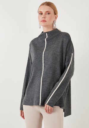TURTLENECK SOFT - Jumper - d grey cream