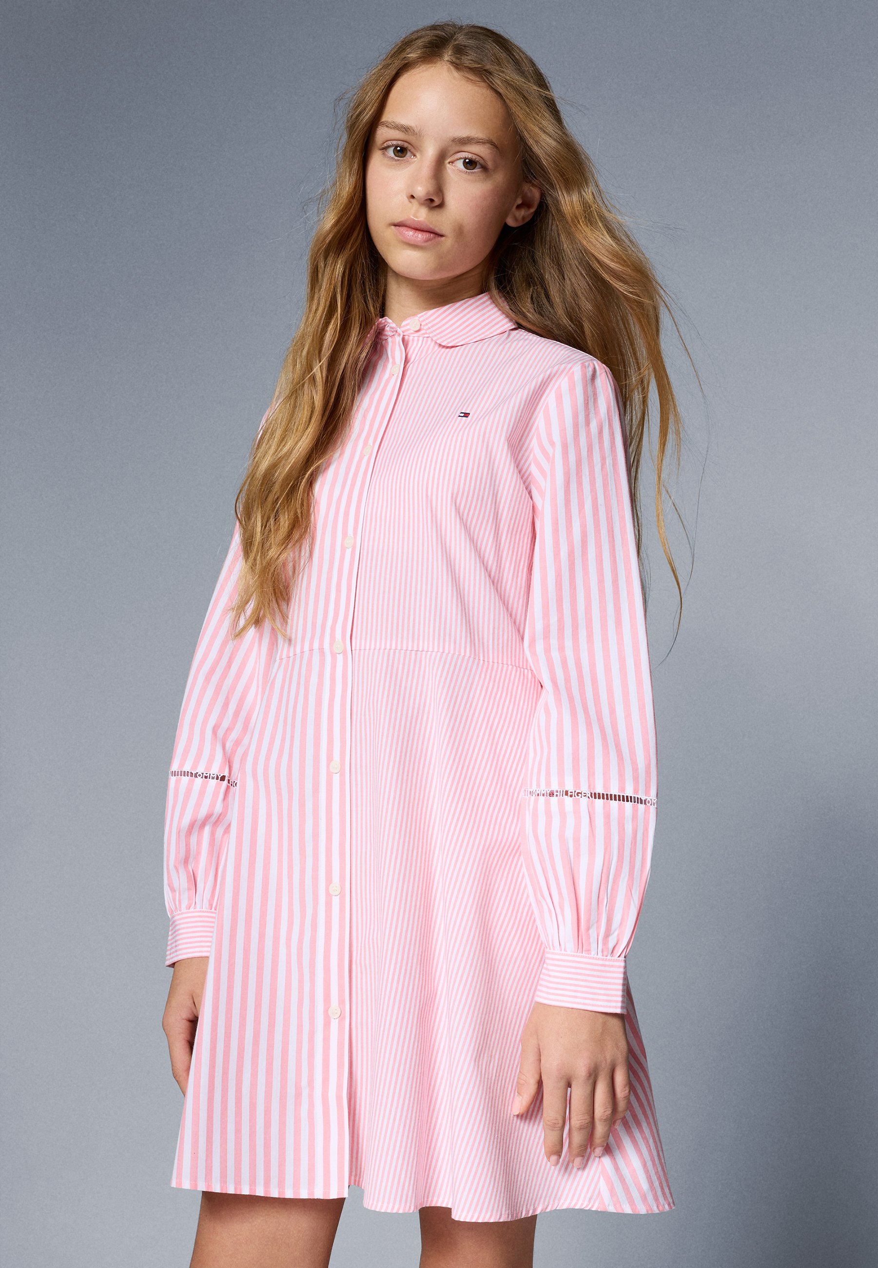 strapless open back dress Classic Fit Exclusive Budd Stripe Double Cuff Shirt in Pink – Budd  Shirtmakers Ltd main image 0