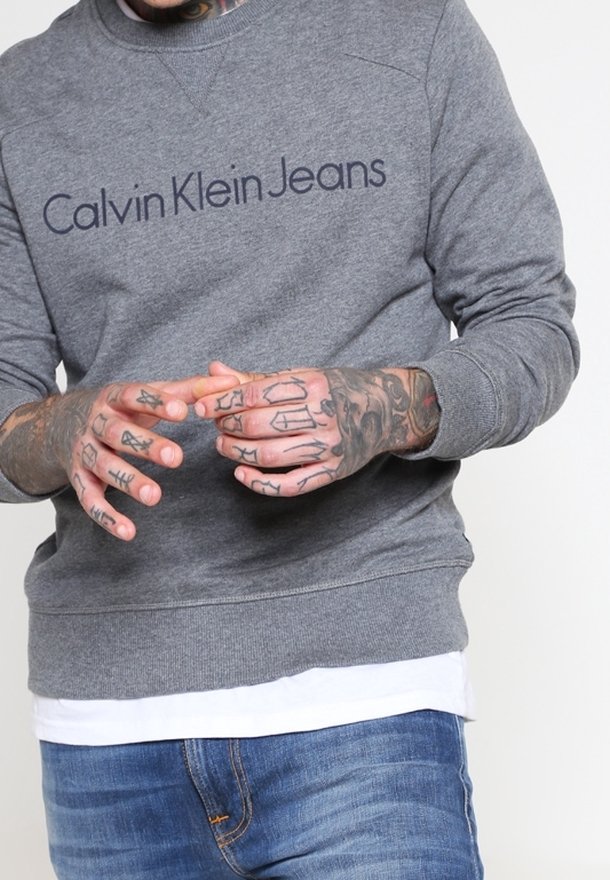 Calvin Klein Jeans Mikina - mottled dark grey
