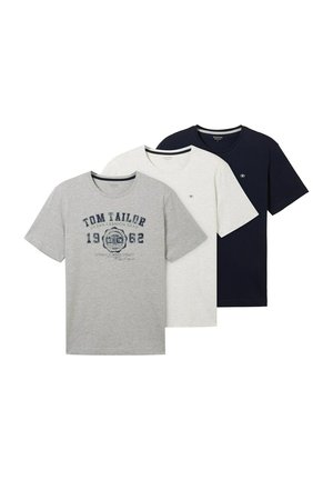 IM DREIERPACK - T-Shirt print - middle grey melange