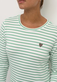 Kaffe LIDDY - Top s dlhým rukávom - chalk gumdrop green brindle