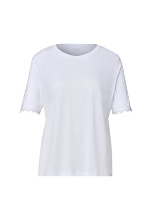 Street One Studio, T-SHIRT MIT CROCHET-DETAILS AN DEN ÄRMELN - T-shirt print - white