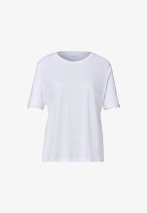 Street One Studio, T-SHIRT MIT CROCHET-DETAILS AN DEN ÄRMELN - T-shirt print - white