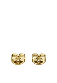 Gold-tone metal earrings featuring a unique swirling design. Smooth texture with cutout accents, compact shape suitable for casual wear.