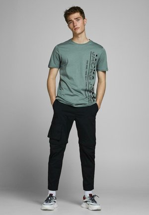 Jack & Jones STRUCTURE CREW NECK 3PACK - Print T-shirt - black