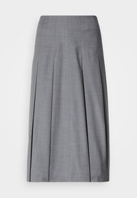 MIDI PLEATED SKIRT - A-line skirt - charcoal melange