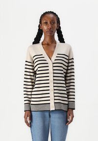 VILA VIOSTRIA V NECK  - Jopica - feather gray/black beauty
