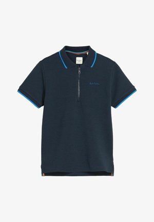 SHORT SLEEVE SIGNATURE ZIP-REGULAR FIT - Polo marškinėliai - navy