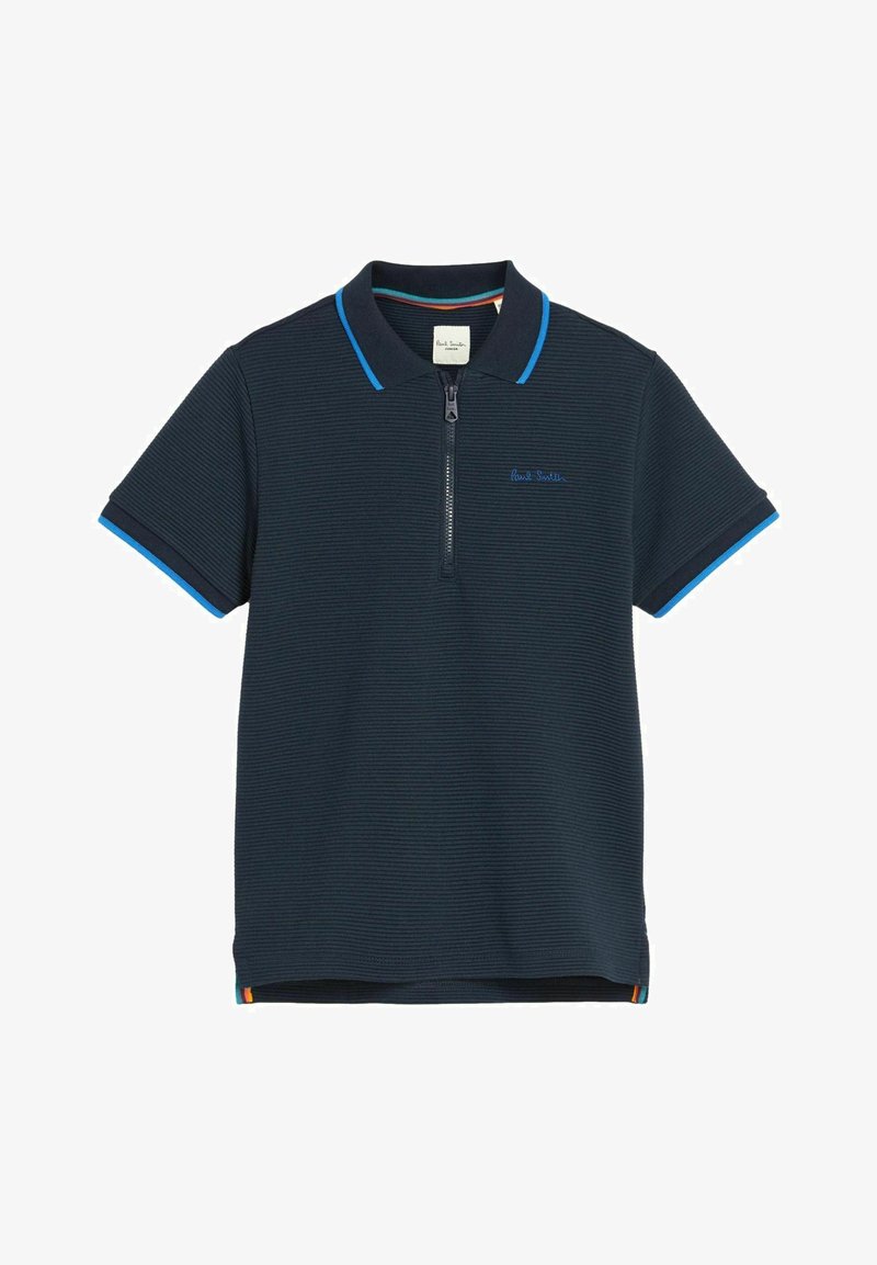 Paul Smith Junior SHORT SLEEVE SIGNATURE ZIP-REGULAR FIT - Polokošeľa - navy