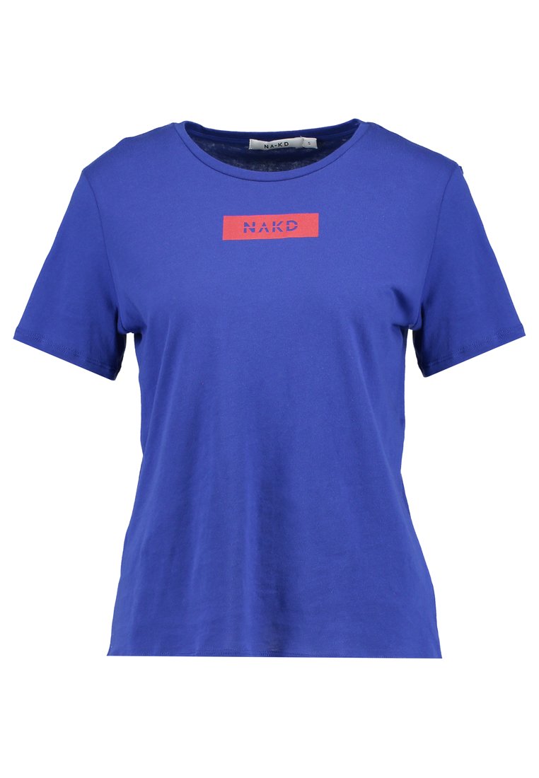 NA-KD T-shirt print donkerblauw