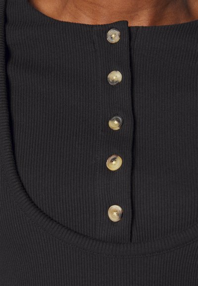 A.W.A.K.E. MODE DOUBLE EFFECT WITH HALF BUTTON CLOSURE - Μπλούζα με μακριά μανίκια - black