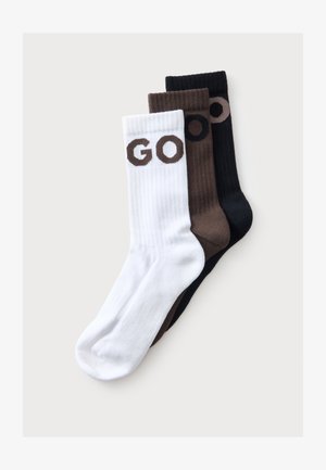 HUGO, ICONIC 3 PACK - Chaussettes - brown/black/white