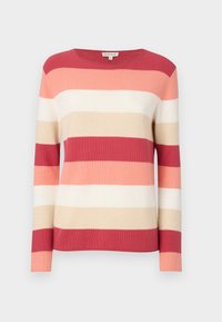 STRUCTURED STRIPED - Pullover - red/apricot