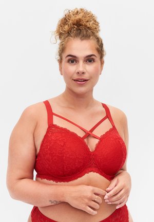 MIT SPITZE UND STRAPS - Bygel-bh - red ass