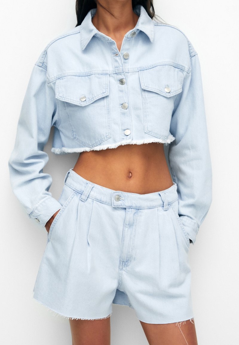 PULL&BEAR Shorts vaqueros - stone blue denim