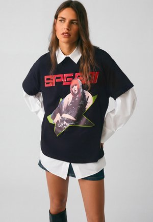 Bershka Printtipaita - black