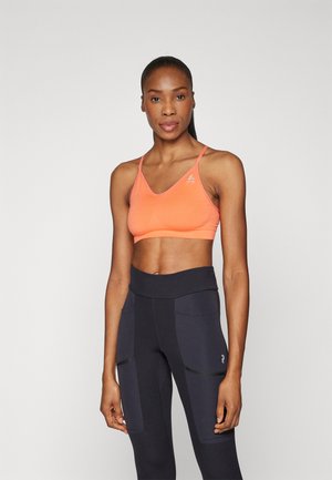 ODLO SPORT BRA SEAMLESS SOFT - Light support sports bra - living coral/grey melange