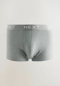 Grå bomullskalsonger med en mjuk textur, elastisk midjeband med "NEXT" i vitt, och en åtsittande design.