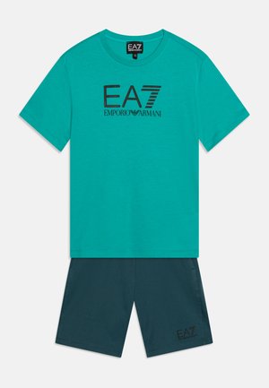 EA7 Emporio Armani TUTA SPORTIVA UNISEX SET - T-shirt con stampa - green/blue