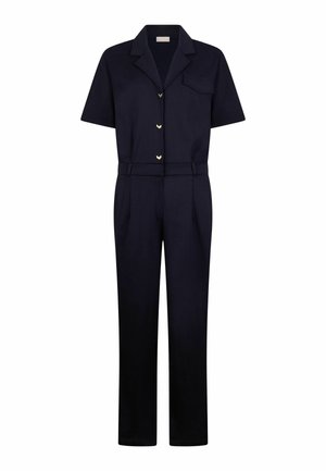 Tengerészkék rövid ujjú overál szabott gallérral, három elülső gombbal, oldalsó övtartókkal és egyetlen mellkaszsebfedővel.