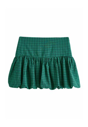 REGULAR FIT-BUBBLE HEM - Mini skirt - green gingham