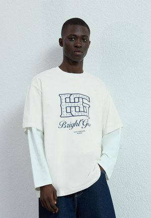 Bershka SHORT SLEEVE - Nyomott mintás póló - white