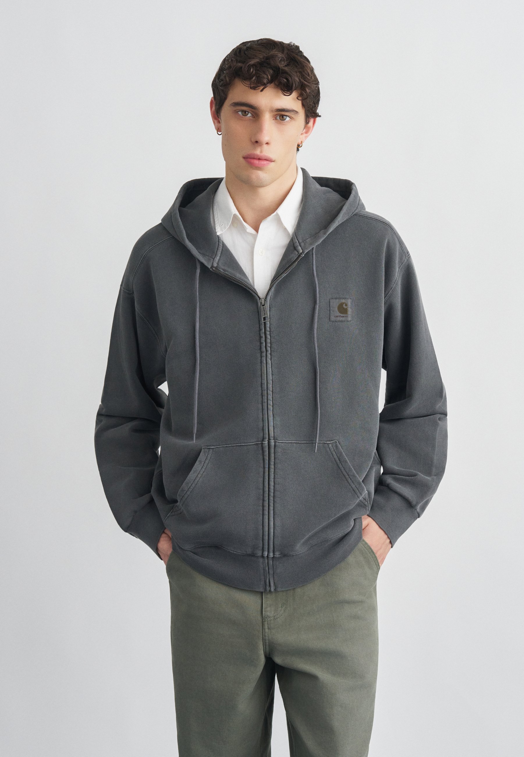 Carhartt WIP HOODED VISTA - Zip-up sweatshirt - graphite garment