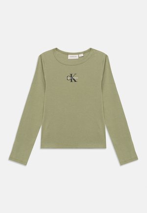 Calvin Klein Jeans, MONOLOGO - Top s dlhým rukávom - oil green
