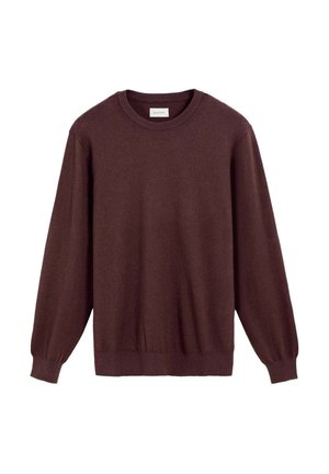 BASIC ROUND NECK - Jersey de punto - burgundy