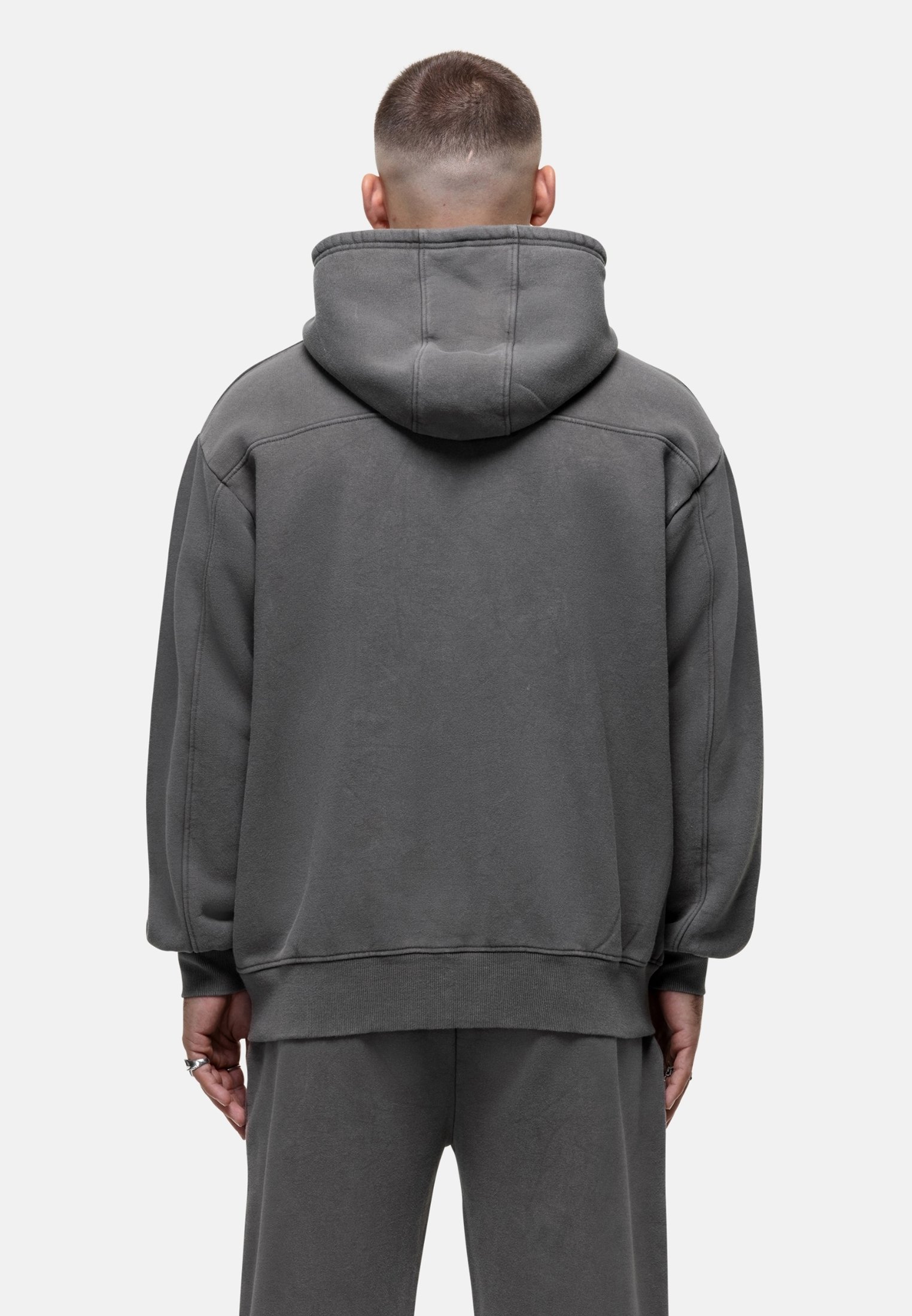 Good For Nothing RELAXED VINTAGE WASHED GREY ZIPUP HOODIE - Zip-up