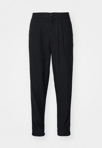 RELAXED CROP RON PANT - Nohavice - black