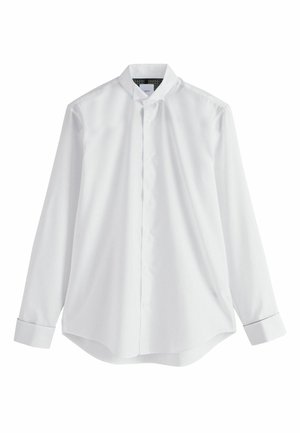 TEXTURED WING COLLAR DRESS  - Pluus - white