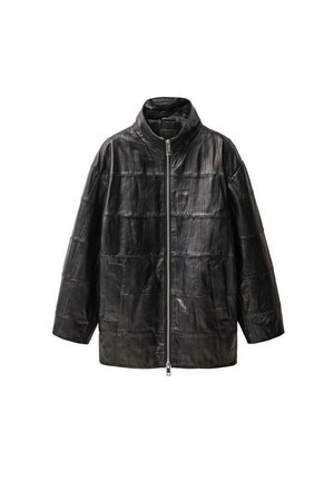 Mango Lederjacke - noir