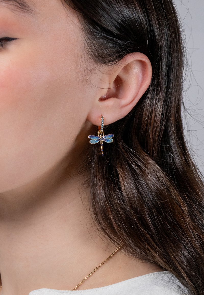 FABLE ENGLAND DRAGONFLY CRYSTAL - Korvakorut - blue gold-coloured