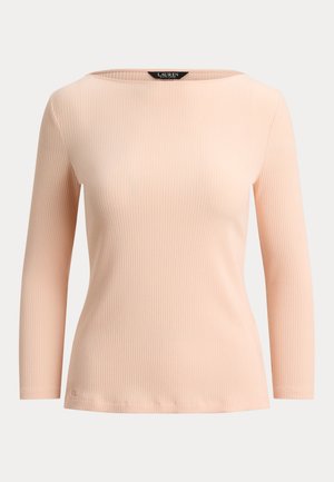 Lauren Ralph Lauren, RIB-KNIT COTTON-BLEND BOATNECK TEE
 - Camiseta de manga larga - light portside coral