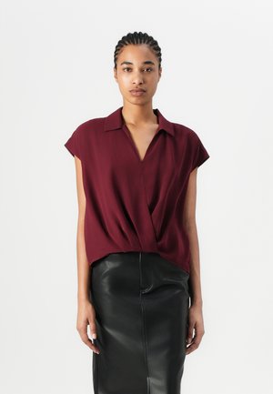 CAP SLEEVE WRAP - Blouse - deep rouge