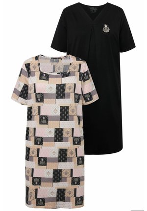 2 PACK PATCHWORK - Yöpaita - black