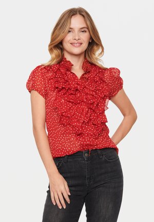 LILLYSZ DREA DOT PRINT - Bluza z gumbi - tango red drea dot