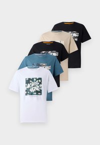JJHAWAII SHAPE TEE CREW NECK 5 PACK - Triko s potiskem - moonbeam/white/black/ocean view/sky captain