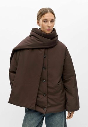 Object, OBJGEMMI L/S LO SCARF JACKET NOOS - Veste d'hiver - seal brown1