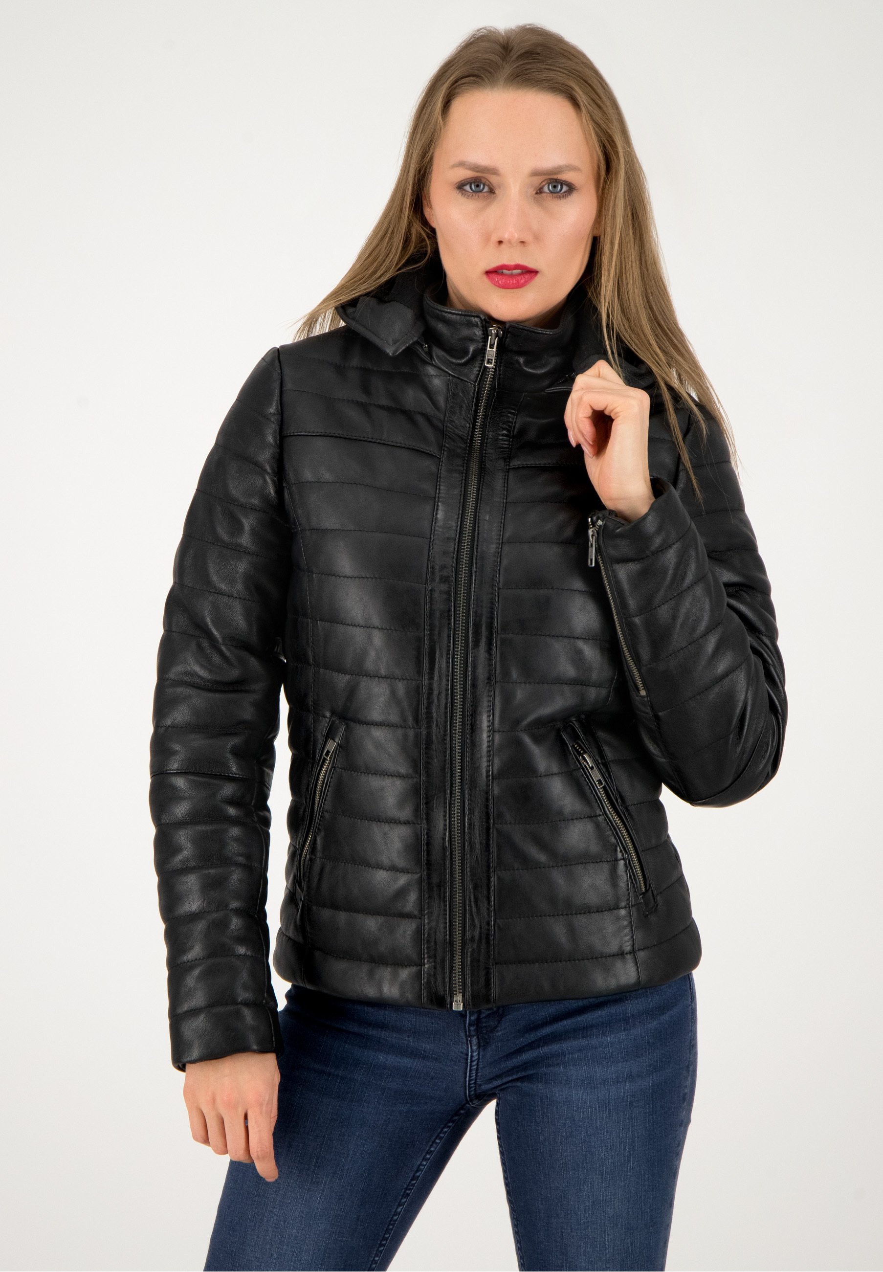 URBAN 5884 Veste en Cuir pour Homme Perfecto, Cuir de Vachette Souple