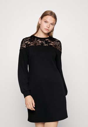 ONLCATALINA O NECK PLAIN DRESS - Jerseykleid - black