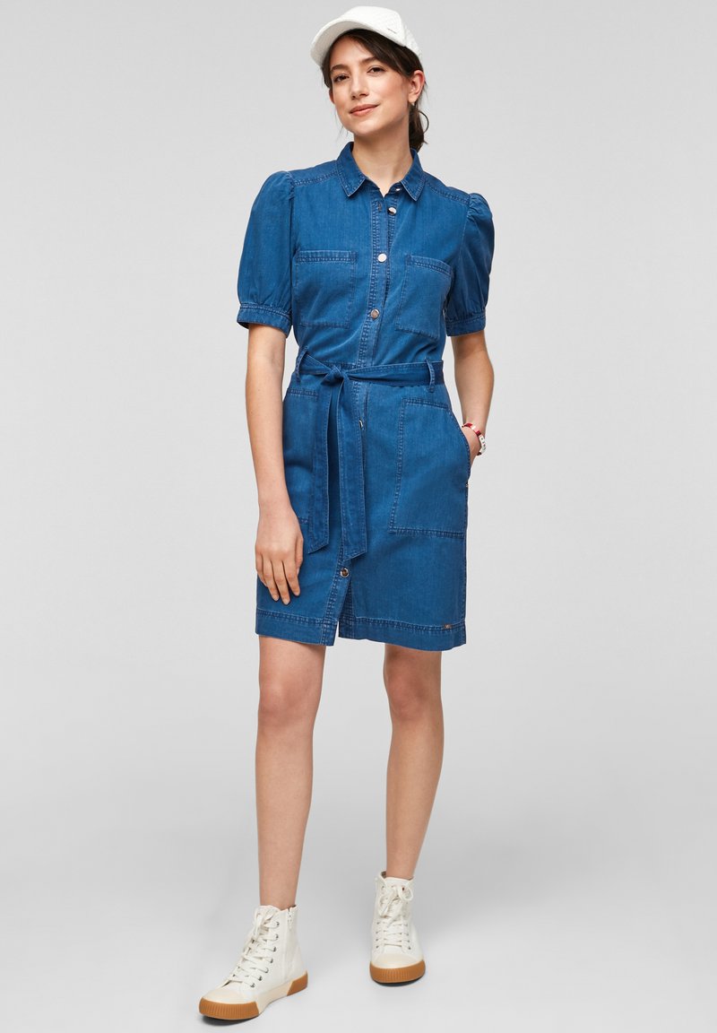Qs By S Oliver Jeanskleid Blue Dark Denim Zalando De 