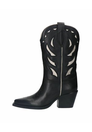 MIT STICKEREI - Cowboy-/Bikerlaarzen - black