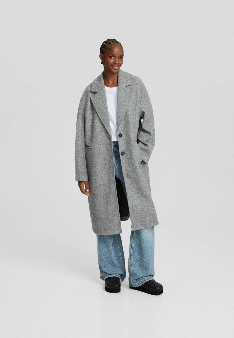 Bershka Mantel grijs gemêleerd Bershka Mantel grijs gemêleerd