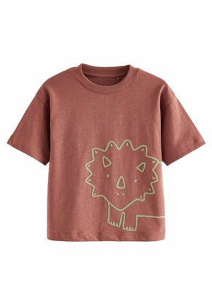 SHORT SLEEVE CHARACTER - Nyomott mintás póló - orange dinosaur