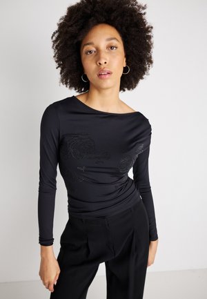 RHINESTONE - Pikkade varrukatega topp - black